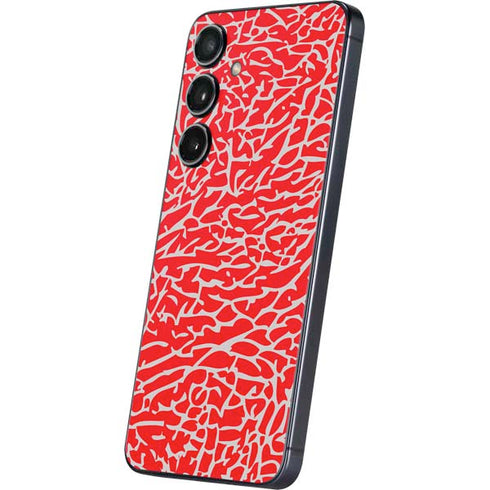 Elephant Print Red Galaxy S25 Skin